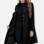R&B | Mantel - Wolle - Slim Fit - Mittellang - Doppelreihiger Verschluss - Eingekerbter Revers