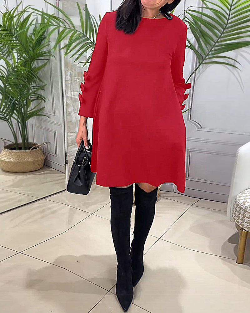 R&B | Knielanges Kleid mit Langen Ärmeln