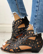 R&B | Flache Sandalen mit Cutouts für Frauen