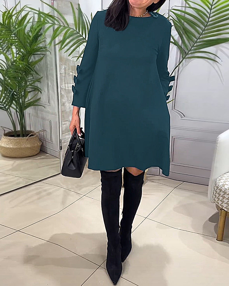 R&B | Knielanges Kleid mit Langen Ärmeln