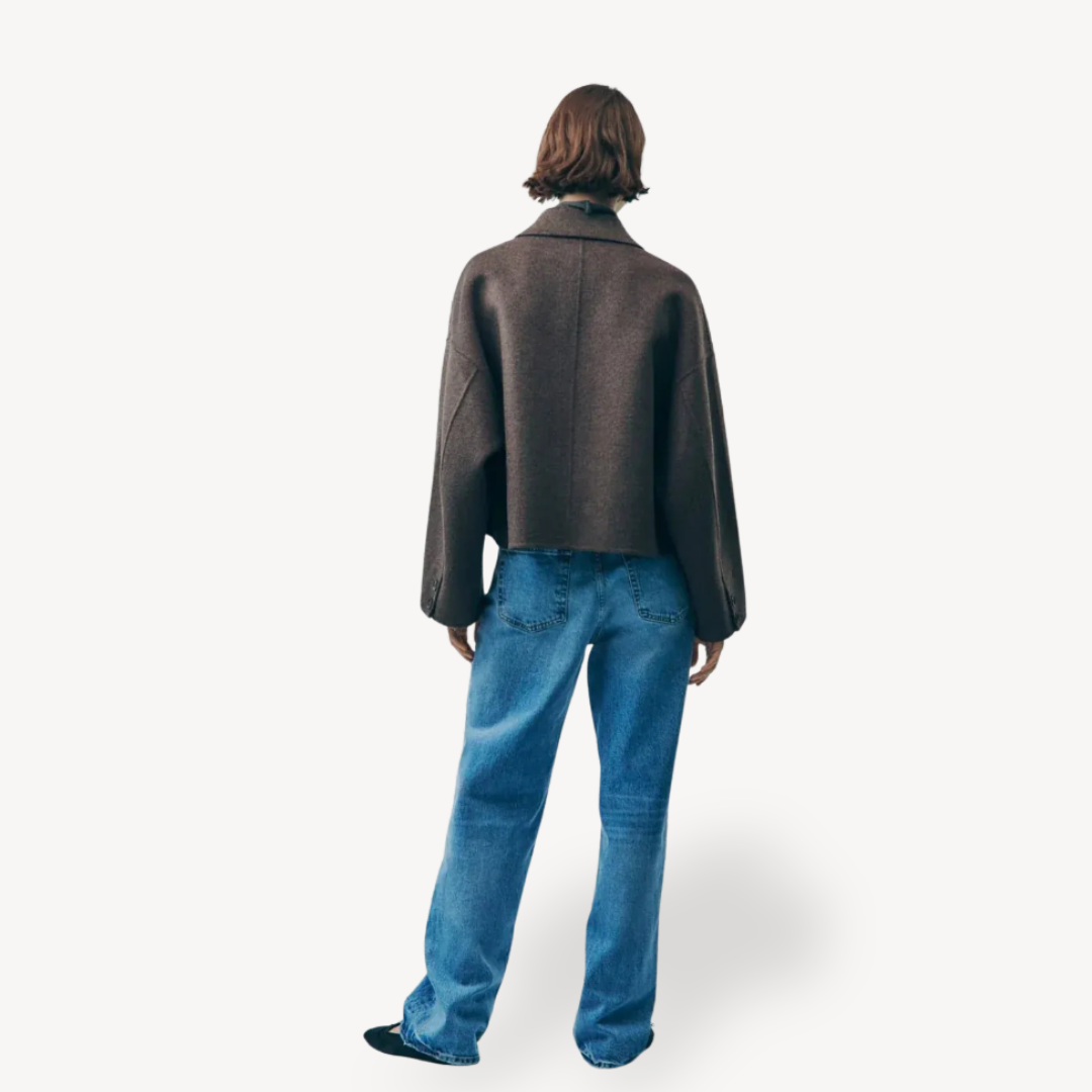 R&B | Damen Braune Oversized Kurze Jacke