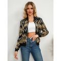 R&B | Pailletten Reißverschluss Jacke - Langarm