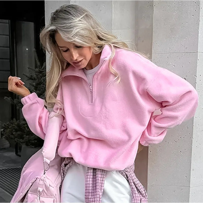 R&B | Kuscheliger Fleece-Pullover mit Reißverschluss