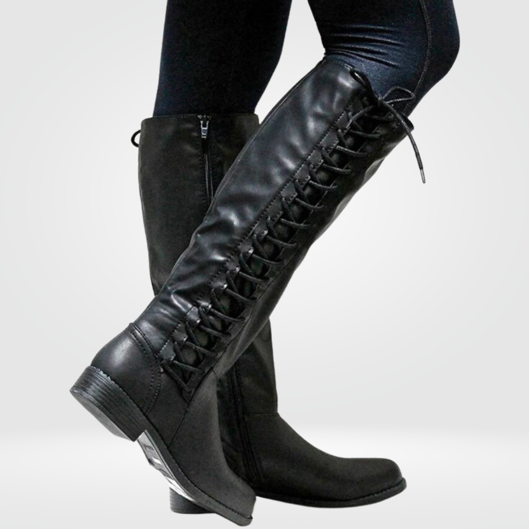 Damen Stiefel Hoch Bequem und Atmungsaktiv Textil R&B