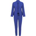 Slim-Fit Blazer und Hose Set in einfarbiger Farbe