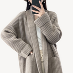 R&B | Damen Lange Strickcardigan Pullover