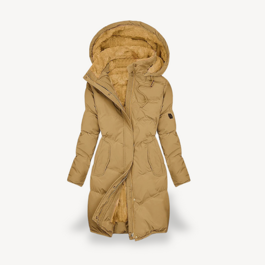 R&B | Damen Pufferjacke mit Kunstfell Gefüttert, mit Kapuze