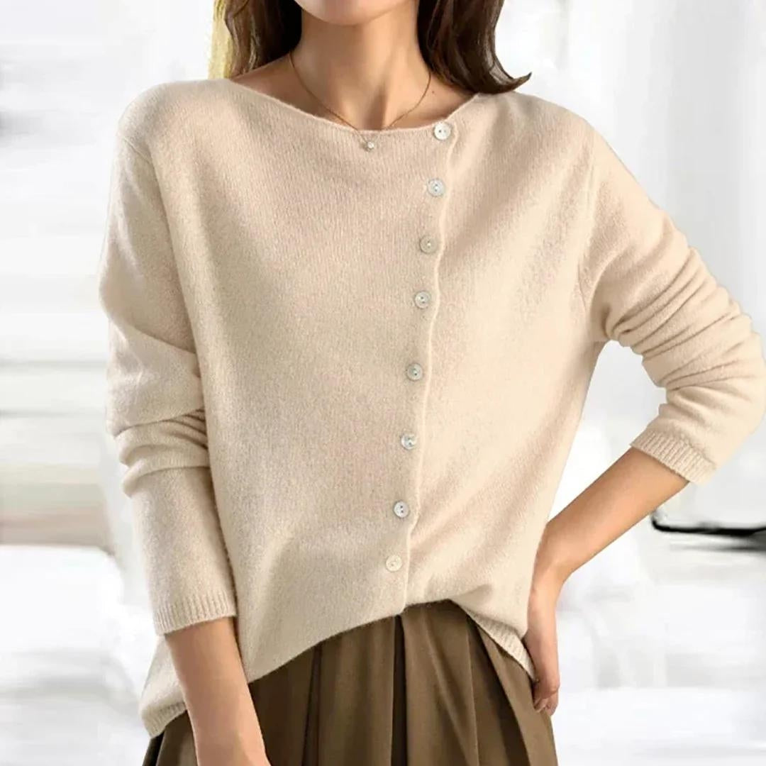 R&B | Pullover mit Knopfverschluss und weitem Ausschnitt