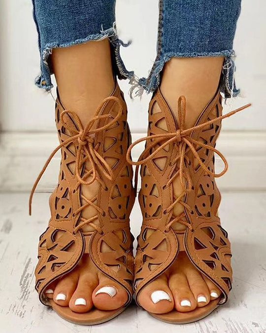 R&B | Flache Sandalen Im Ethnischen Stil mit Aussparung