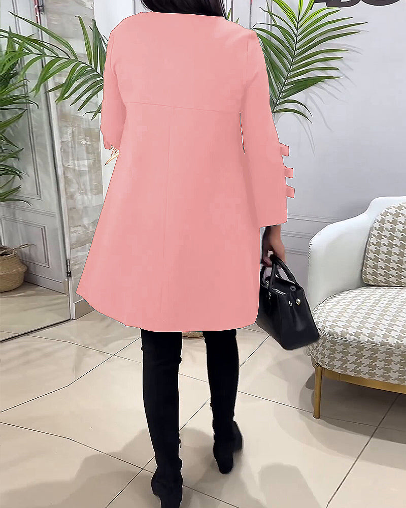 R&B | Knielanges Kleid mit Langen Ärmeln