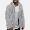 R&B | Kapuze Fleece Lockere Passform Knopfverschluss Lässiger Stil