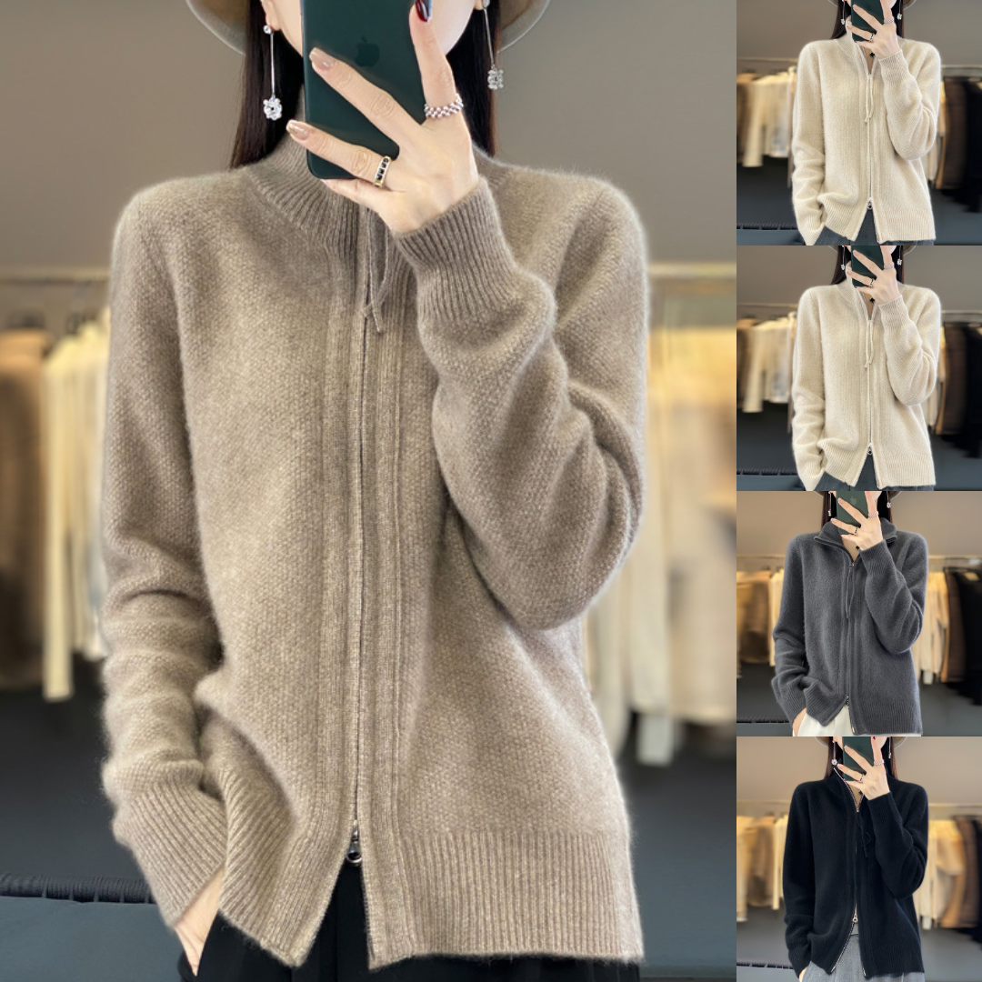 R&B | Strickjacke mit Reißverschluss - Eleganter Casual Style für Alltag und Büro