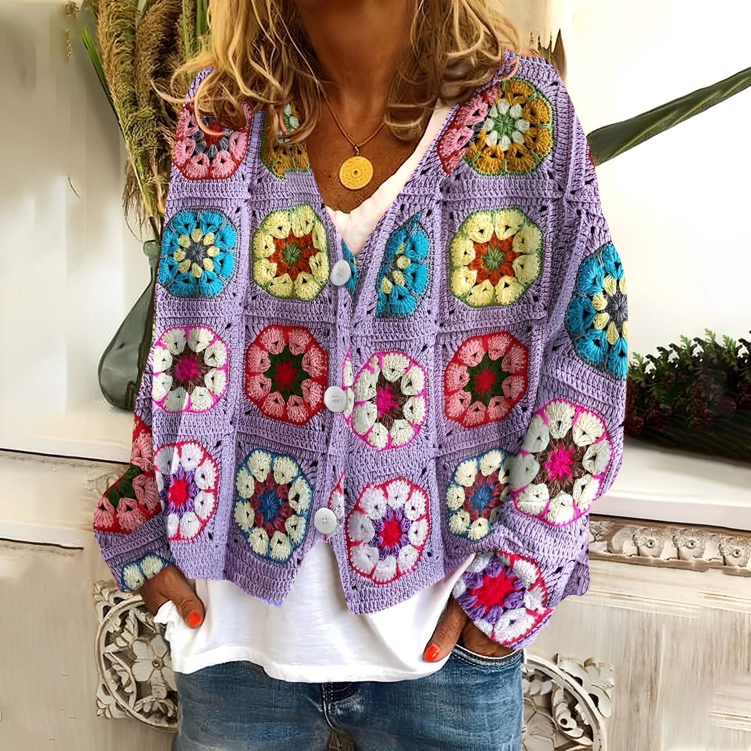 R&B | Gemütlicher, weicher Damenpullover mit Muster