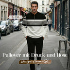 Herren Set Pullover mit grafischem Druck und Hose