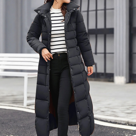 R&B | Elegante Pufferjacke mit Umlegekragen und Knopf für Damen