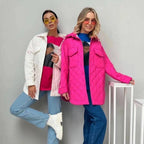 R&B | Klassische Gesteppte Damenjacke Mit Druckknopfverschluss Und Taillengürtel
