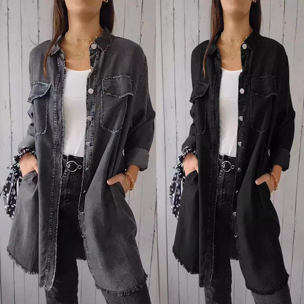 R&B | Bequeme Damenjacke im Faux-Denim-Stil