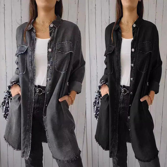 R&B | Bequeme Damenjacke im Faux-Denim-Stil