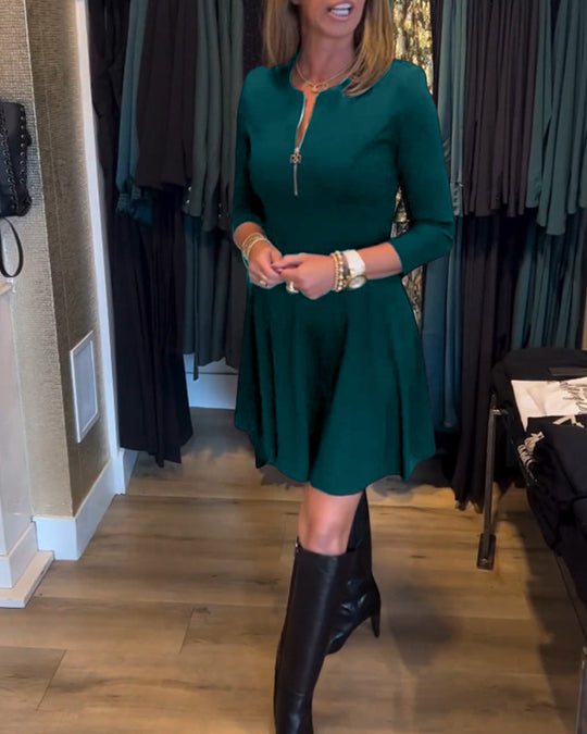 R&B | Kleid mit Einfarbigem Reißverschluss