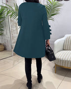 R&B | Knielanges Kleid mit Langen Ärmeln