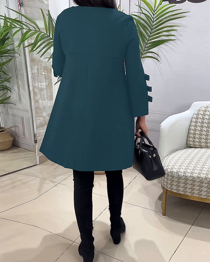R&B | Knielanges Kleid mit Langen Ärmeln