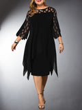 R&B | Elegantes Plus Size Spitzen-Midi-Kleid