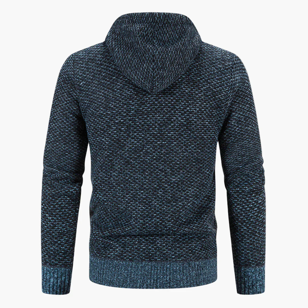 R&B | Strick-Kapuzenjacke für Herbst und Winter - Komfortabler Freizeit-Hoodie mit Reißverschluss
