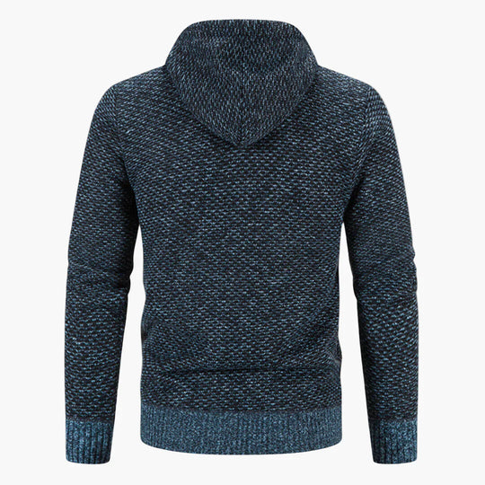 R&B | Strick-Kapuzenjacke für Herbst und Winter - Komfortabler Freizeit-Hoodie mit Reißverschluss