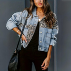 EB | Trendige Jeansjacke mit Leopardenmuster