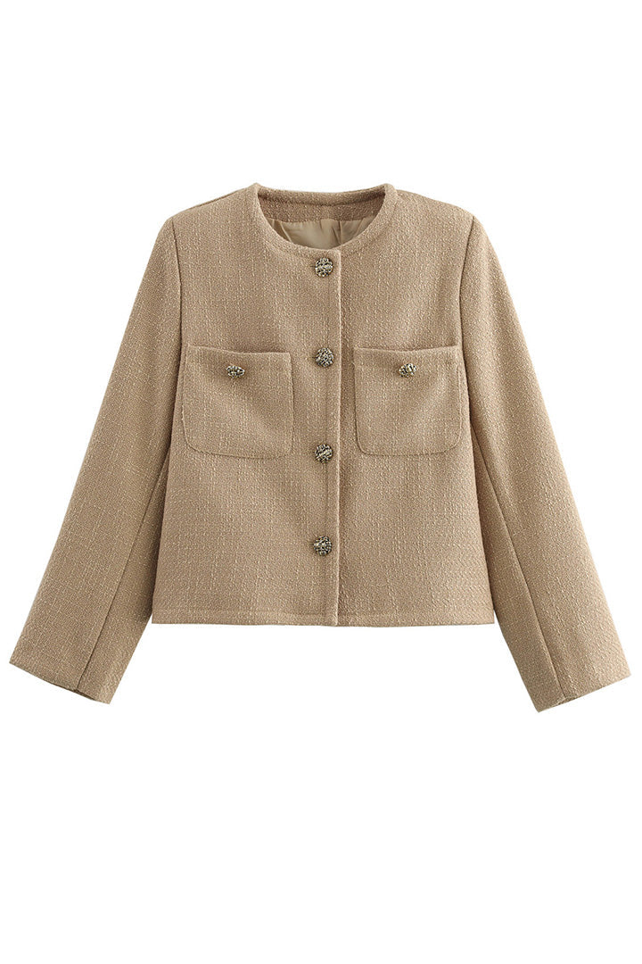 R&B | Figurbetonte Bouclé-jacke Dekorative Knöpfe Raffiniert und Modern