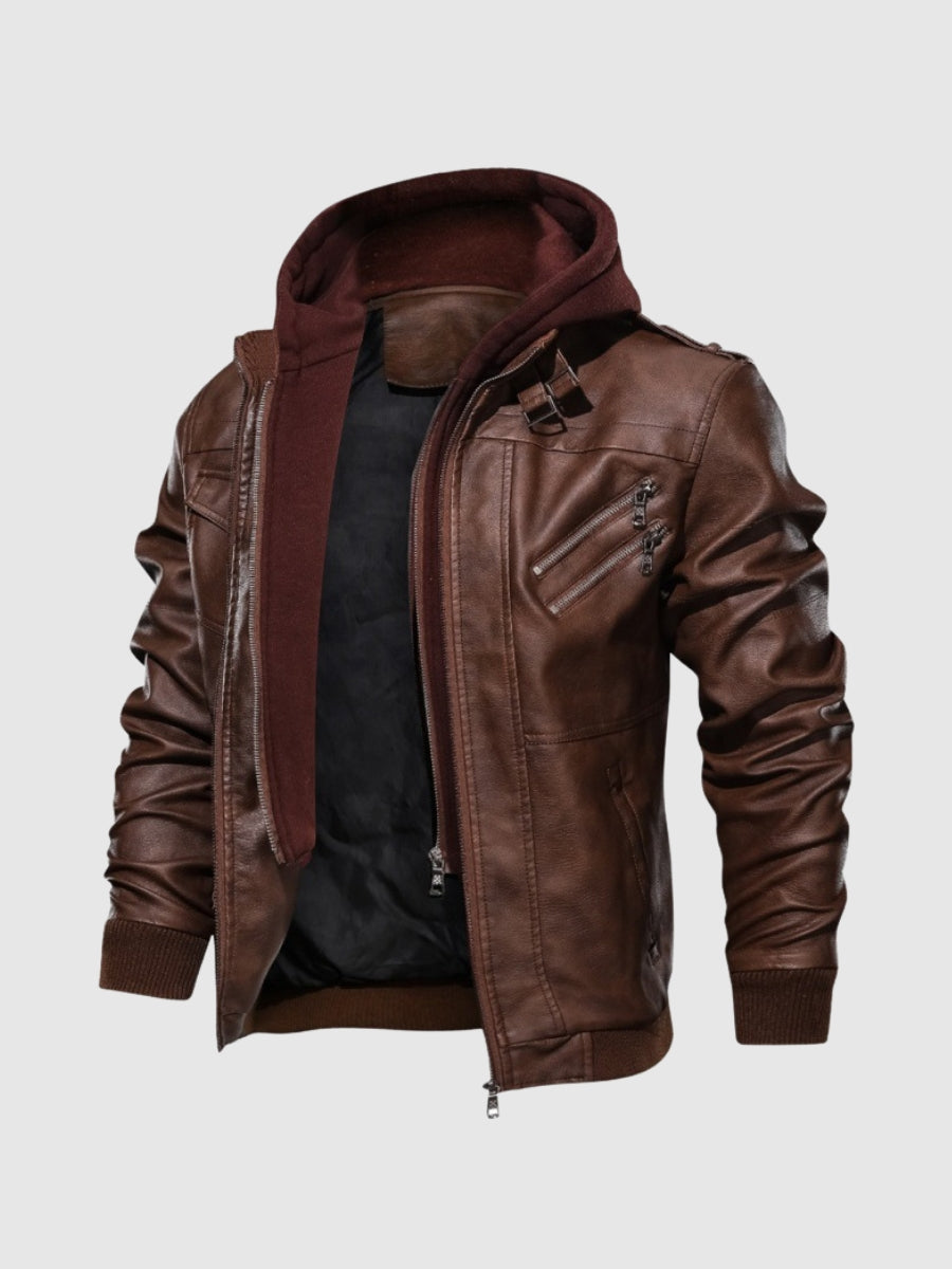 R&B | Herren Lederjacke Kunstleder Modern und Bequem