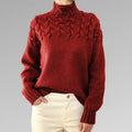 R&B | Strickpullover Weiche Wollmischung Kabelstrick- & Rippen-Details Hoher Kragen