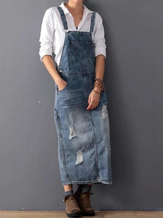 R&B | Lässiges Denim Latzkleid