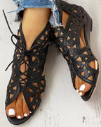 R&B | Flache Sandalen Im Ethnischen Stil mit Aussparung