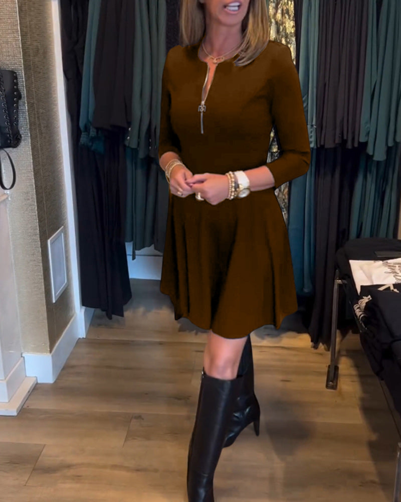 R&B | Kleid mit Einfarbigem Reißverschluss