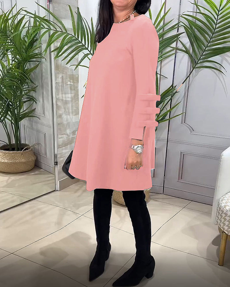 R&B | Knielanges Kleid mit Langen Ärmeln