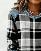 R&B | Sweatshirt mit Karo Patchwork