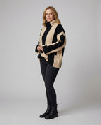 R&B | Pullover - Damen Herbst Hochkragen Zweifarbiger Strickpullover