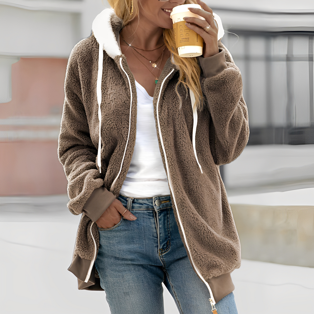 R&B | Damen Kapuzen-Fleecejacke für Wohlgefühl