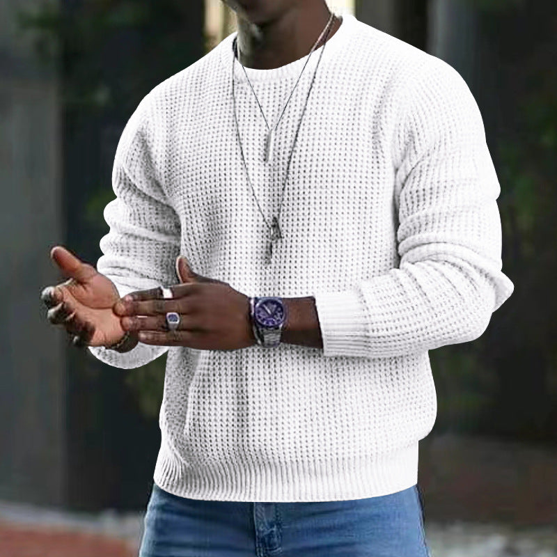 R&B | Langärmliger Herrenpullover mit Rundhalsausschnitt
