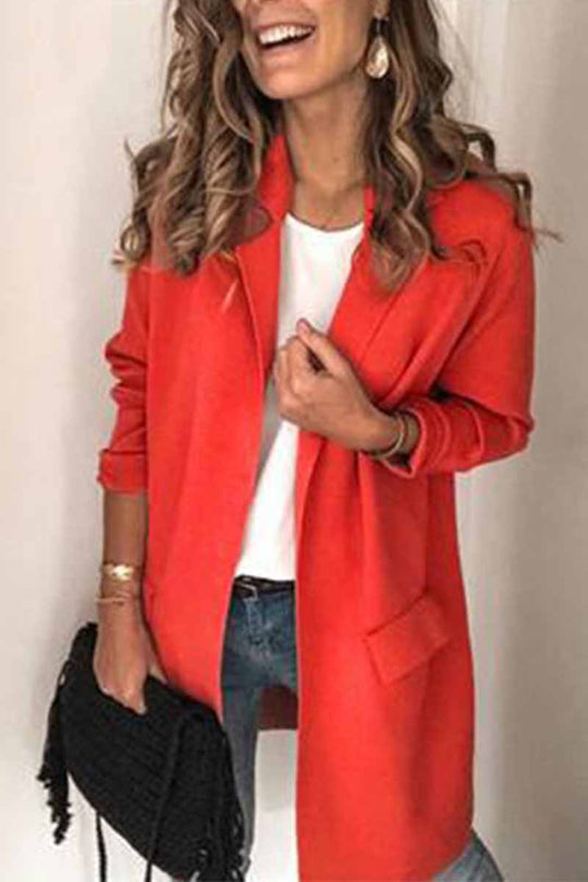 R&B | Einfarbiger Blazer Mit Langen Ärmeln
