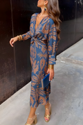 R&B | Knotendes V-Ausschnitt Maxikleid