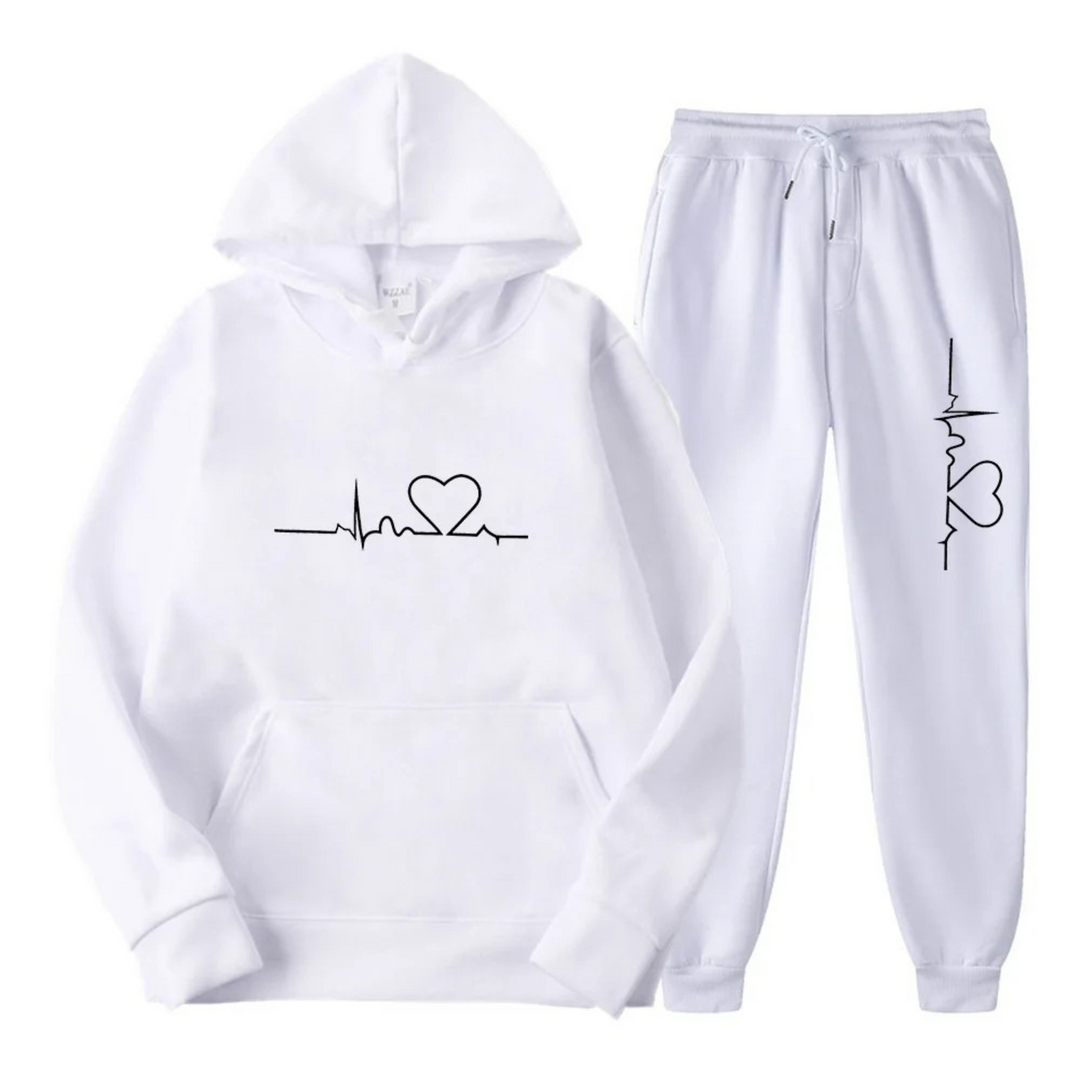 R&B | Damen Kapuzenpullover Trainingsanzug Satz mit Druck