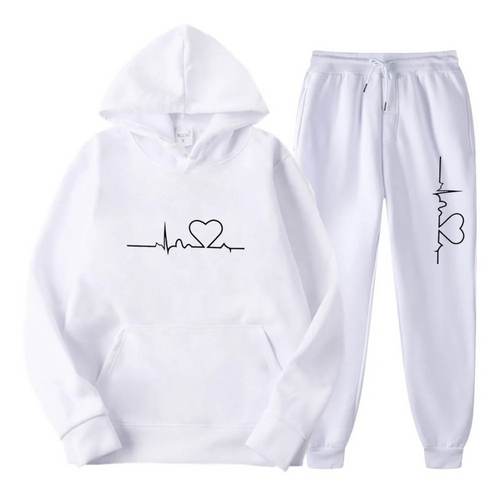 R&B | Damen Kapuzenpullover Trainingsanzug Satz mit Druck
