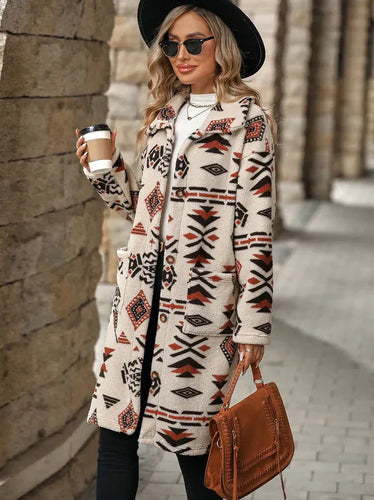 R&B | Wintermantel mit Stylischem Print für Kalte Tage
