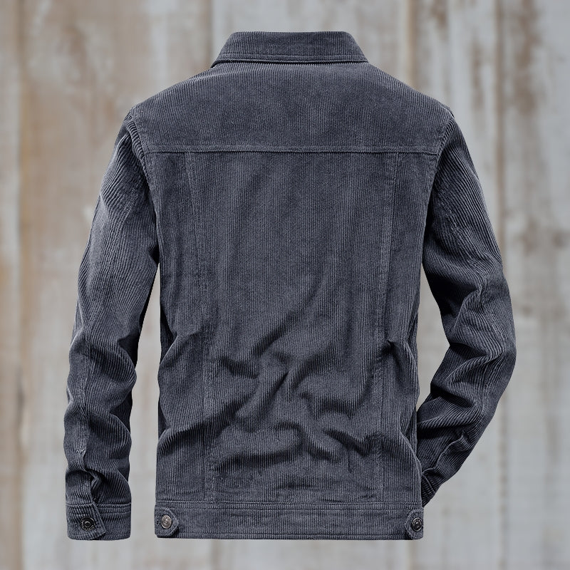 R&B | Cordjacke mit Knopfverschluss Baumwollmischung Zeitloses Design