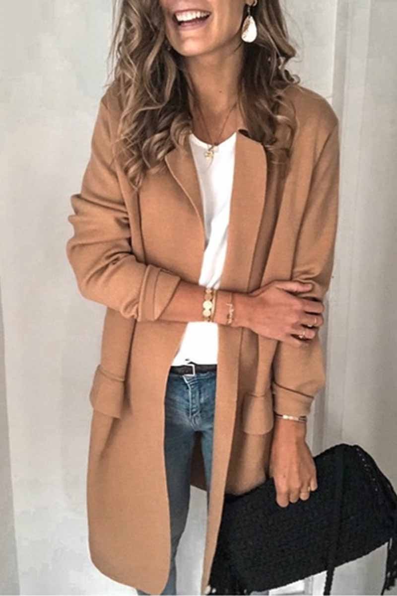 R&B | Einfarbiger Blazer Mit Langen Ärmeln