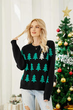 R&B | Funkelnder Pailletten Weihnachtbaum Strickpullover