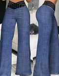 R&B | Hochtaillierte Flachbund-Hose mit Überkreuzten Beinen