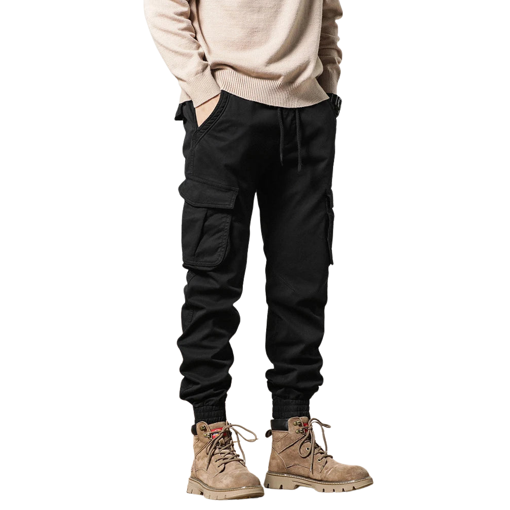 R&B | Winter Cargo-Hose für Männer mit Fleece-Futter - Slim Fit & elastischer Bund
